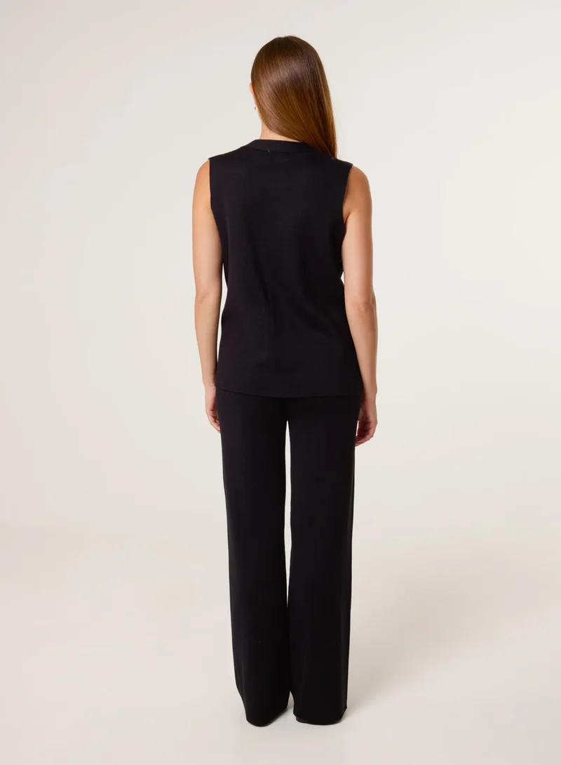 بلو فانيلا Two-Piece Set With Gold Button Details